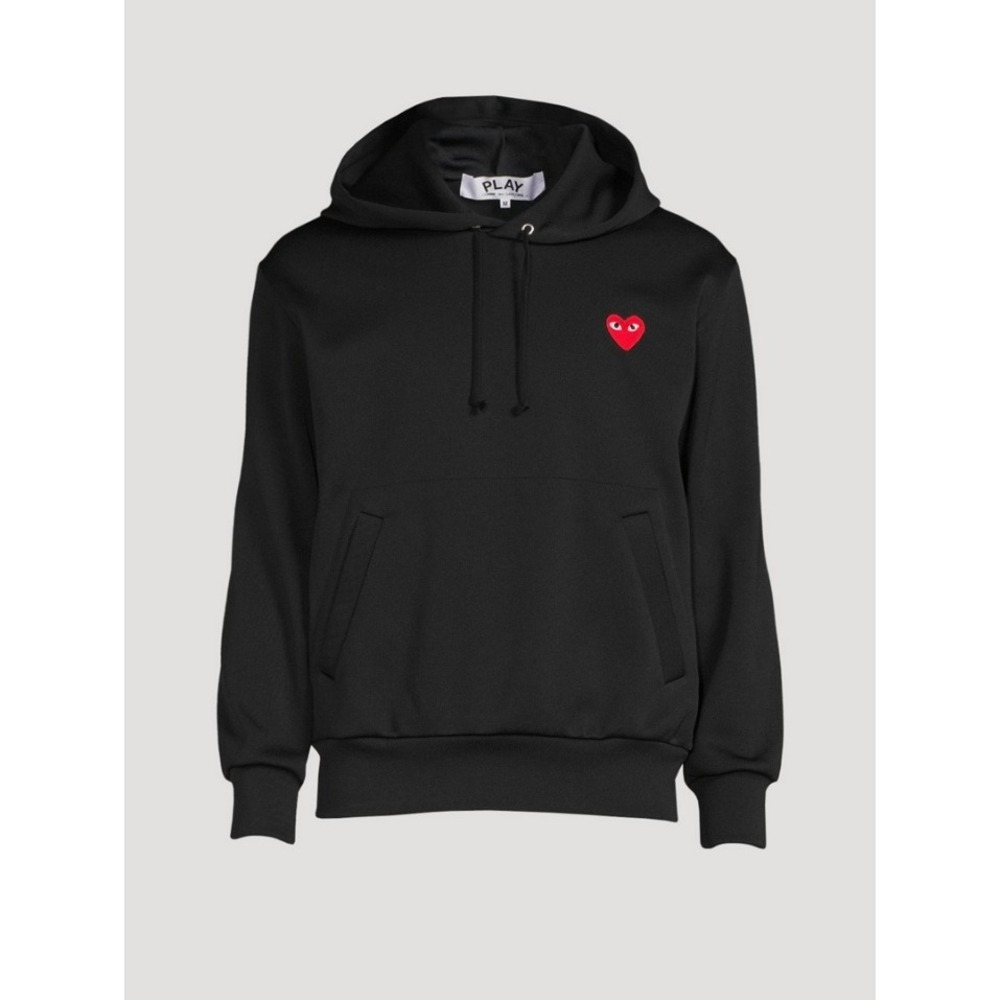 Comme des Garcons Play Hoodie Red Heart Black Medium